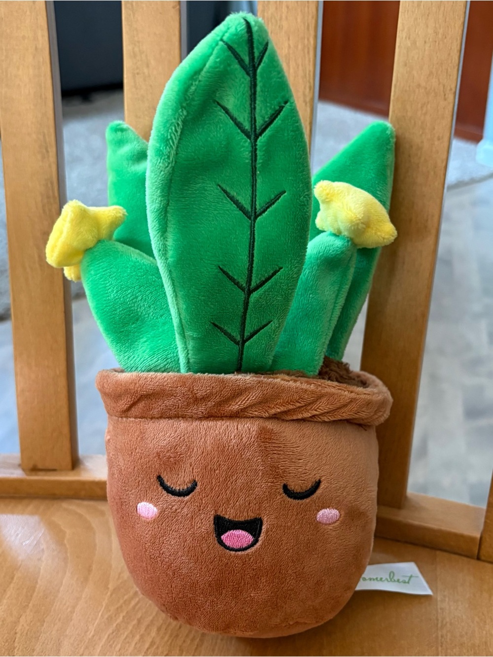 9” Happy Flowering Potted Cactus  Stuffed Plush - Homerbest